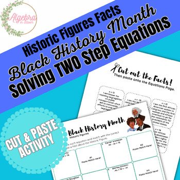 Preview of Black History Month // Solving Two Step Equations Cut and Paste Activity