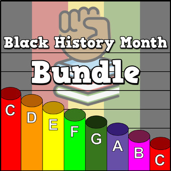 Preview of Black History Month Songs - Boomwhacker Play Along Video and Sheet Music Bundle