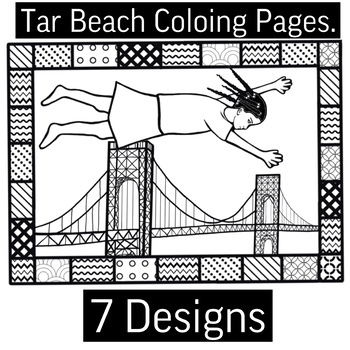 Preview of Black History Month: Tar Beach By Artist Faith Ringgold: Coloring Pages/Writing