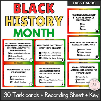 Preview of Black History Month Task Cards