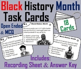 Black History Month Task Cards Activity: Famous African Americans