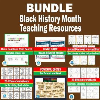 Preview of Black History Month Teaching Resources Bundle | American History Printable.