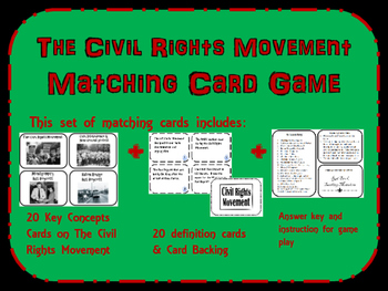Preview of Black History Month--The Civil Rights Movement Matching Game