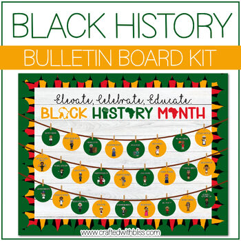 Preview of Black History Month Theme Bulletin Board Kit Door Classroom Decor Bulletin Feb