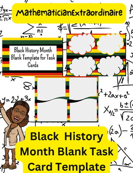 Preview of Black History Month Theme Task Cards (Blank Template)