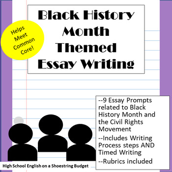 Preview of African American/ Black History Month Themed Essay Writing, Rubrics & Printables