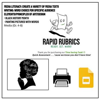 Preview of Black History Month - Time Saving Task - Ontario - Media Arts - Rapid Rubrics