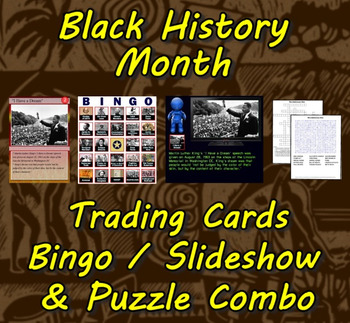 Preview of Black History Month Trading Cards, Bingo/Slideshow and Puzzle Combo