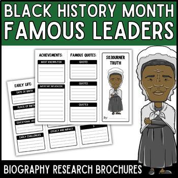 Preview of Black History Month Trifold Brochures: African-American Leaders Research Project