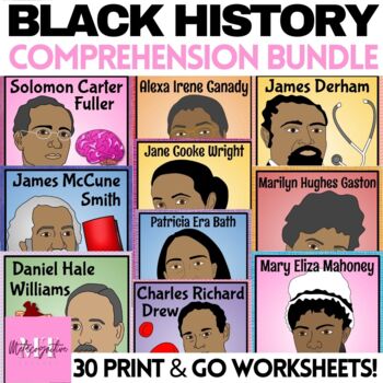 Preview of Black History Month ULTIMATE Reading Comprehension Worksheet Bundle