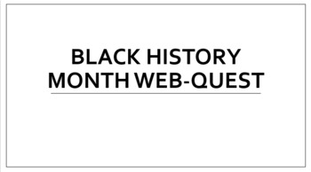 Preview of Black History Month Webquest