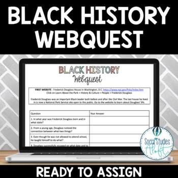 Preview of Black History Month Webquest Digital Activity Google Doc™ or Paper No Prep