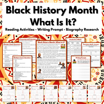 Preview of Black History Month: What Is It? Reading, Writing, and Biography Research