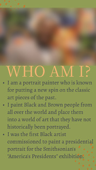Preview of Black History Month Who Am I Activity - Artists