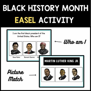 Preview of Black History Month Who Am I Easel Interactive Activity 