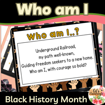 Preview of Black History Month Who am I  Riddles Guessing Game Activities Slides 