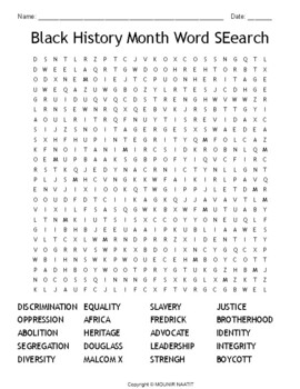 Black History Month Word Search - Balck History Month by Digital School ...