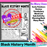 Black History Month: Word Search : Early Finishers : Morni