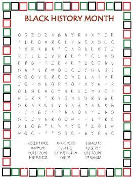 Preview of Black History Month Word Search FREEBIE