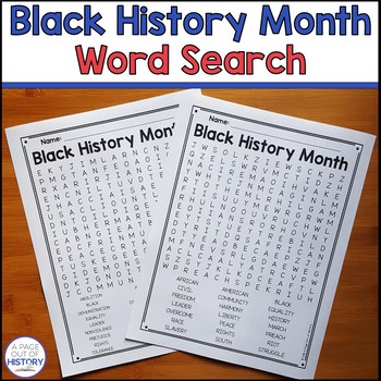 Preview of Black History Month Word Search