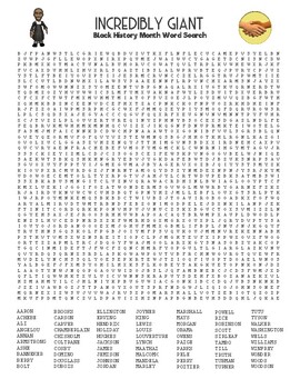 Preview of Black History Month Word Search: GIANT Edition to Keep 'em Busy!
