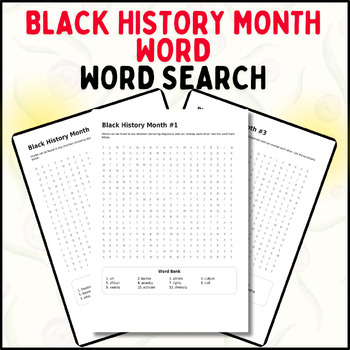 Preview of Black History Month Word Search: Honoring the Contributions of Black Americans