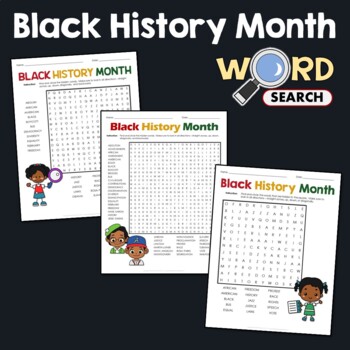 Black History Month Word Search Work Puzzle Fun Activity Vocabulary ...