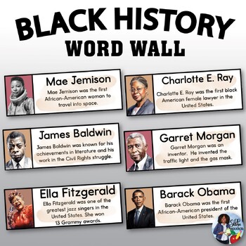 Preview of Black History  Word Wall Cards Set