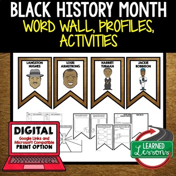 Preview of Black History Month Word Wall, Black History Activity, Black History Posters