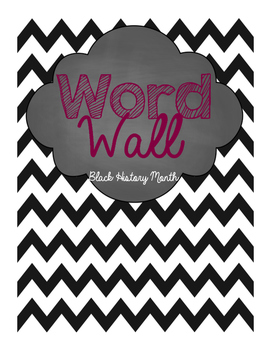 Preview of Black History Month Word Wall Words with sign