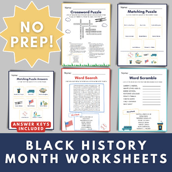 Preview of Black History Month Worksheets