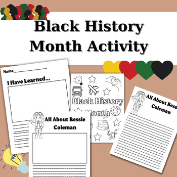 Preview of Black History Month  - Writing Activity - Drawing - Coloring Page - Activities