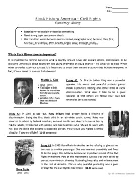 Preview of Black History Month Writing Prompts