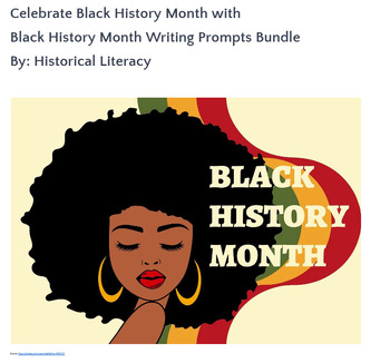 Preview of Celebrating Black History Writing Prompts Bundle