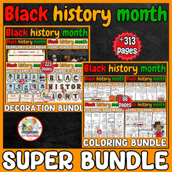 Preview of Black History Month activities-bulletin board super Bundle | February printables