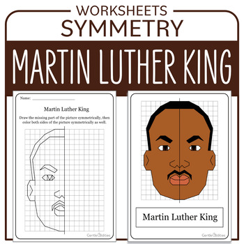 Preview of Black History Month Math activity Martin Luther King Jr Day Symmetry Coloring