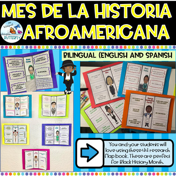 Preview of Black History Month and Hispanic Heritage Flap Book Bilingual English Spanish