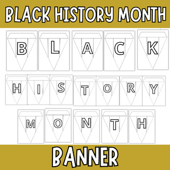 Preview of Black History Month bulletin board- pennants - BHM bunting, classroom decoration