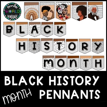 Preview of Black History Month banner classroom decoration bulletin board pennants bunting