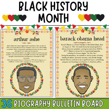 Preview of Black History Month biography bulletin board posters -36 famous african american