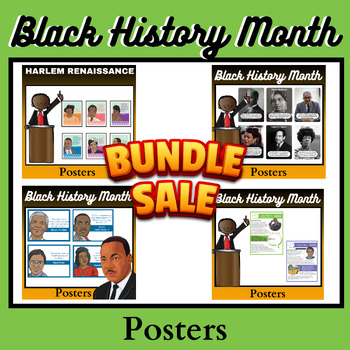 Preview of Black History Month bundle Bulletin Board  Project Posters and Activities