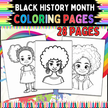 Preview of Black History Month coloring pages for Kids: Celebrating Heritage, 28 pages