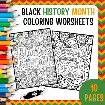 Preview of Black History Month coloring worsheets - Black History Month coloring book