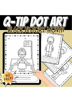 Preview of Black History Month dot q tip art craft activity
