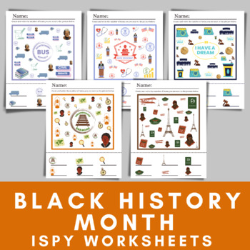 Preview of Black History Month iSpy Worksheet Activity