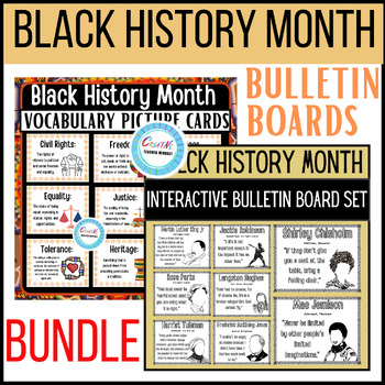 Preview of Black History Month interactive Bulletin Board BUNDLE,African American Activity