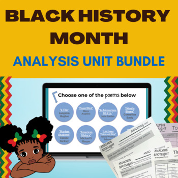 Preview of Black History Month poetry analysis BUNDLE - theme, tone, diction
