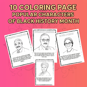 Preview of Black History Month popular characters of black history month  Coloring Pages