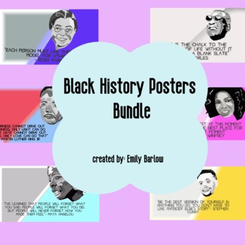 Preview of Black History Month posters (Maya, Stephen, Oprah, Ray, Doctor King, Rosa)