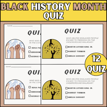 Preview of Black History Month quiz  | Black History Month | quiz